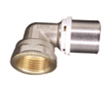 Persbocht 90° met binnendraad messing – 16 x 1/2"