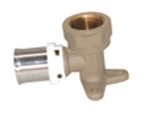 Persbocht met muurplaat messing – 16 x 1/2"