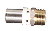 Perskoppeling met buitendraad messing – 16 mm x 1/2"