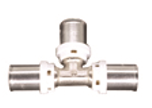 Pers-T-stuk gelijk messing – 16mm